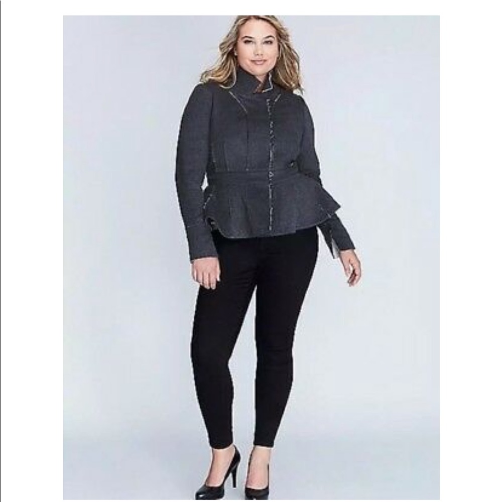 Wool peplum grey coat